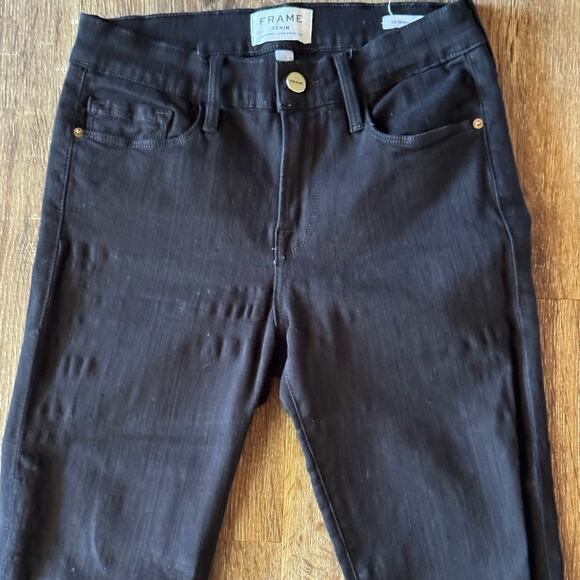 Frame Black Denim Flare Skinny Jeans Size 26 - Picture 8 of 9